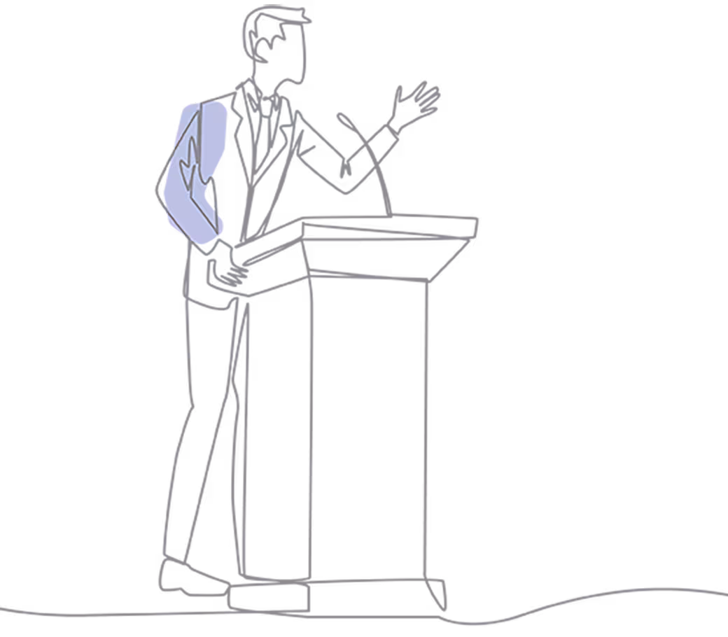 Man standing at lectern