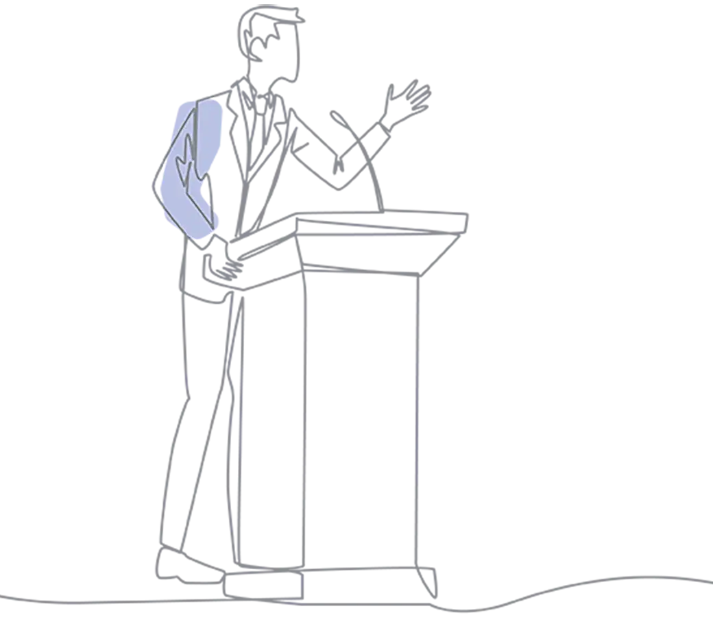 Man standing at lectern