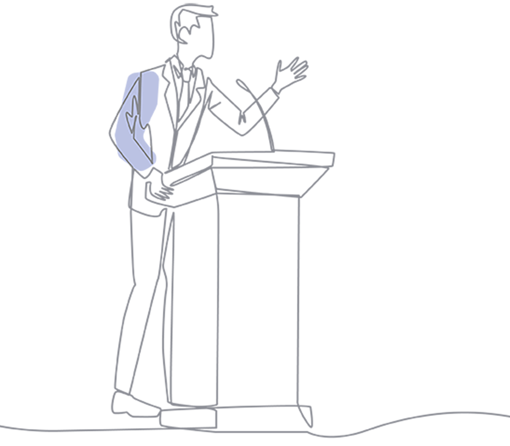 Man standing at lectern